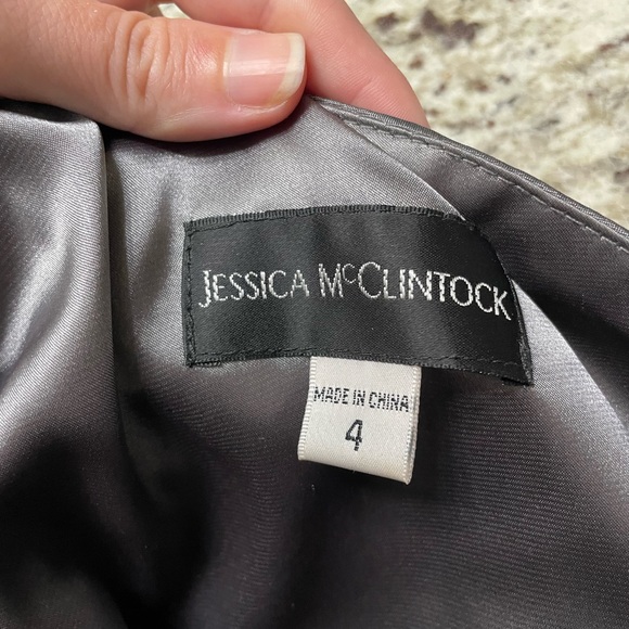 JESSICA McCLINTOCK Metallic One-Shoulder Dress - Picture 14 of 15